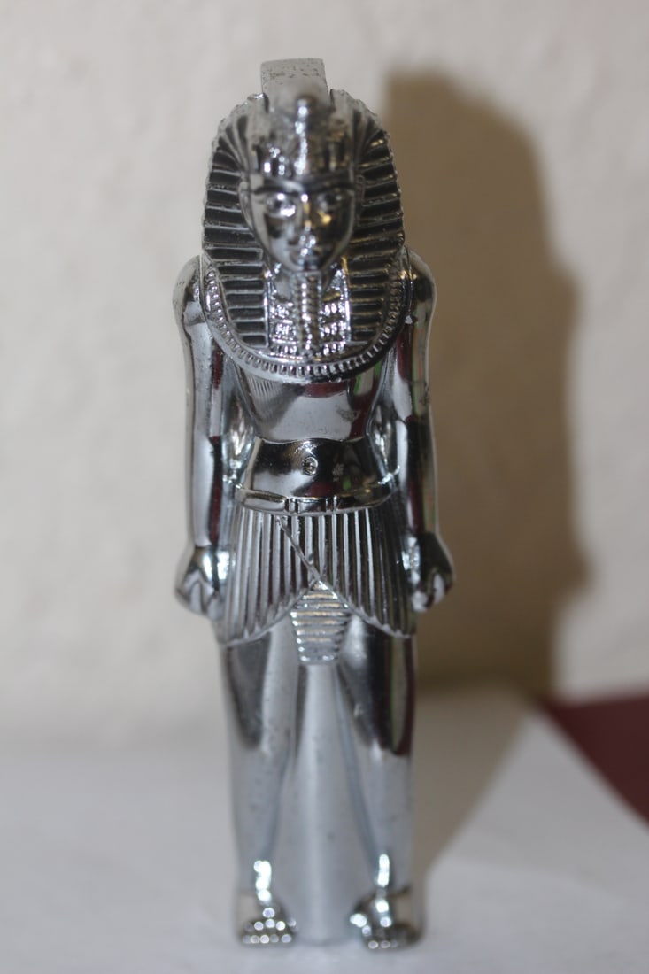 Egyptian Motief Lighter: not tested to see if works or not - 3 7/8" tall