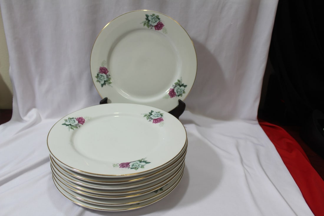 Set of 8 Chinese Dinner Plates: 10" in diameter