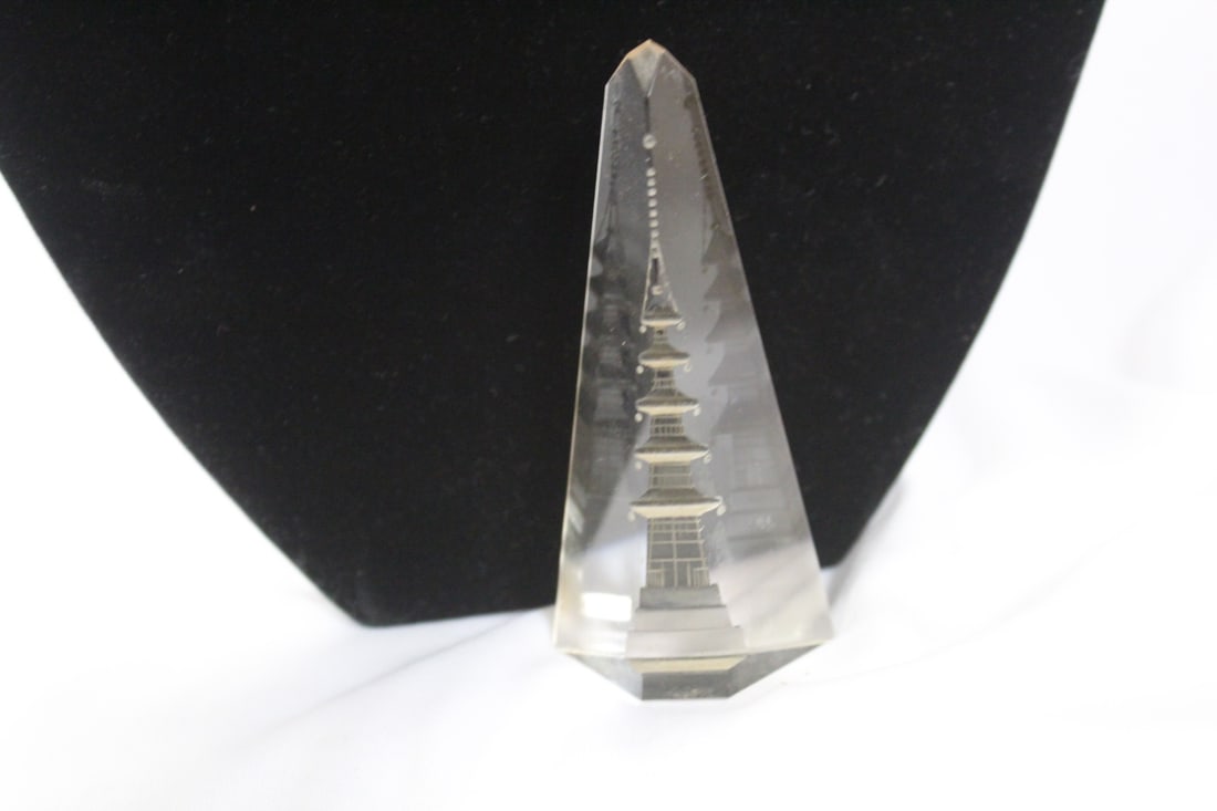 A Crystal Pyramid: 3 1/2" tall