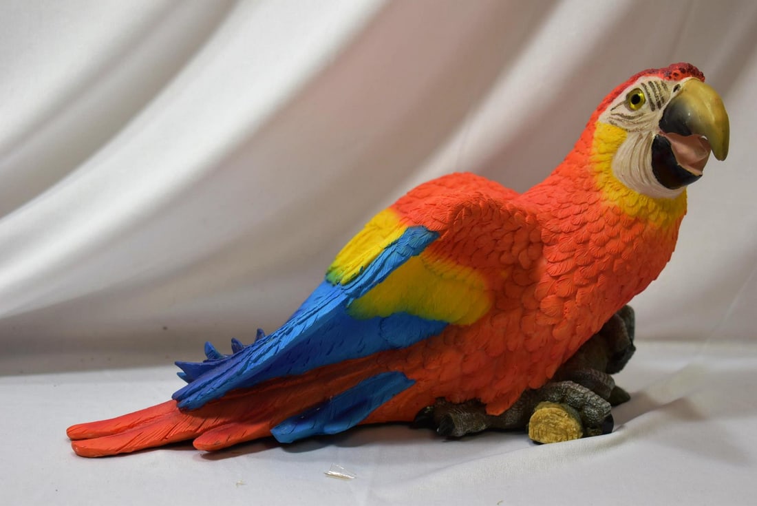 A Resin Parrott Wine Holder: 11 1/4" long