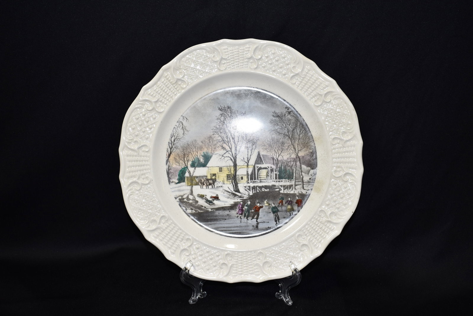 A Currier and Ives Plate: 10 1/4" in diameter