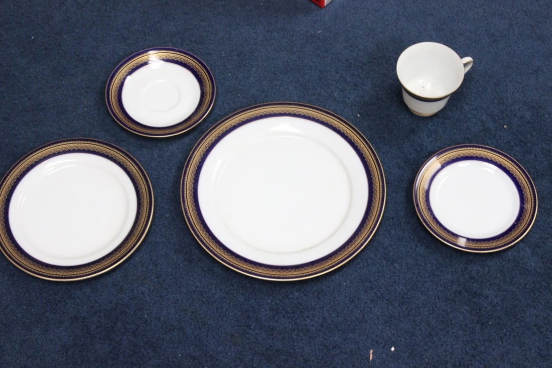 A Noritake Set of Plates Cup and Saucer: Dinner Plate, Salad Plate, Bread Plate -Dinner plate measures 10 1/2 inches in Diameter