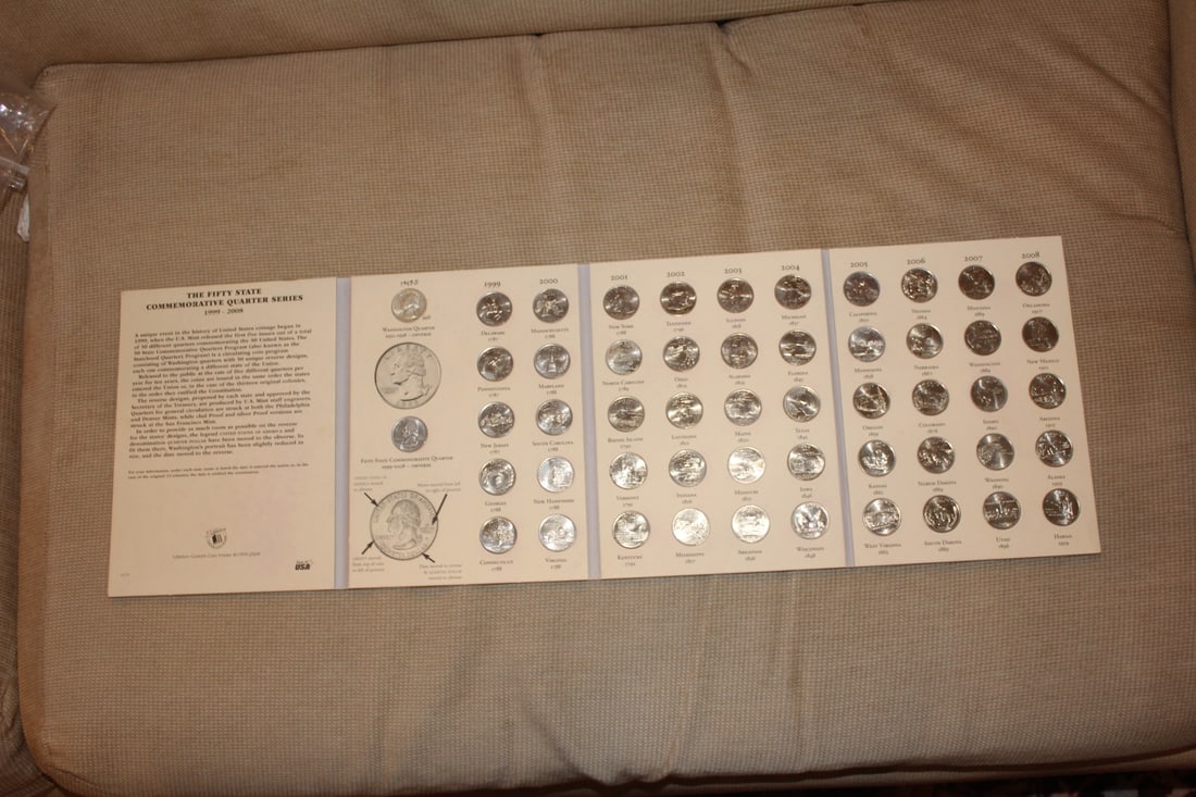 Fifty State Commemorative Quarters 1999-2008: to include a 1943-S silver quarter - complete
