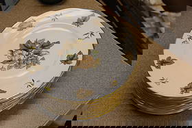 Set of 13 Royal Worcester "Dorchester" Plates: salad plates - each plate= 8" in diameter