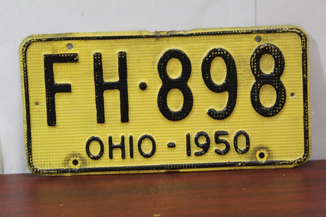 A 1950 Ohio License Plate: as shown