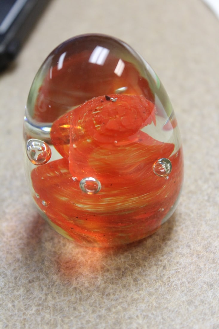 Small Art Glass Paperweight: 2 1/2" tall