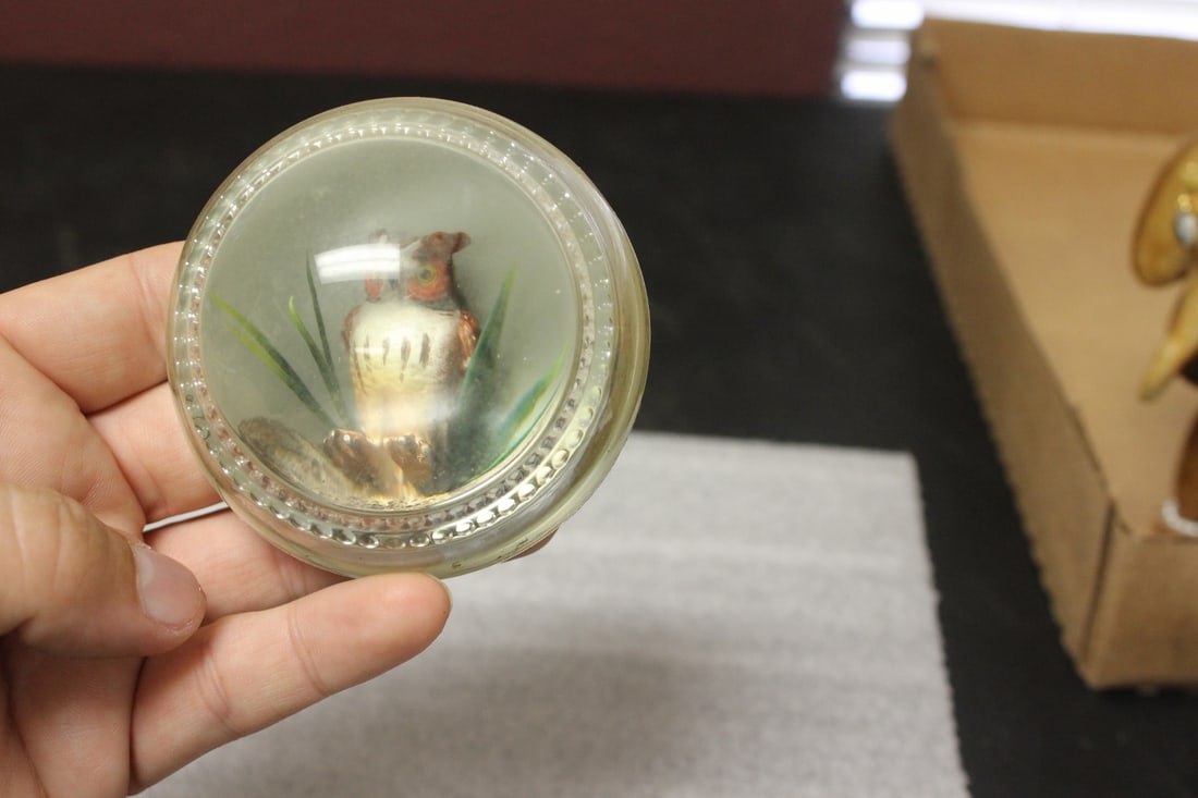 A Maine Woodland Creations Owl Paperweight: rare - 3 1/8" in diameter