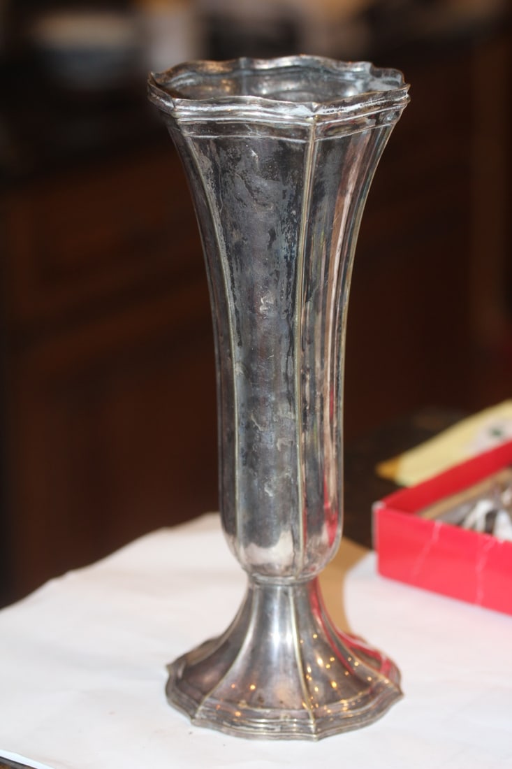 Silverplate Vase: 8 3/4" tall