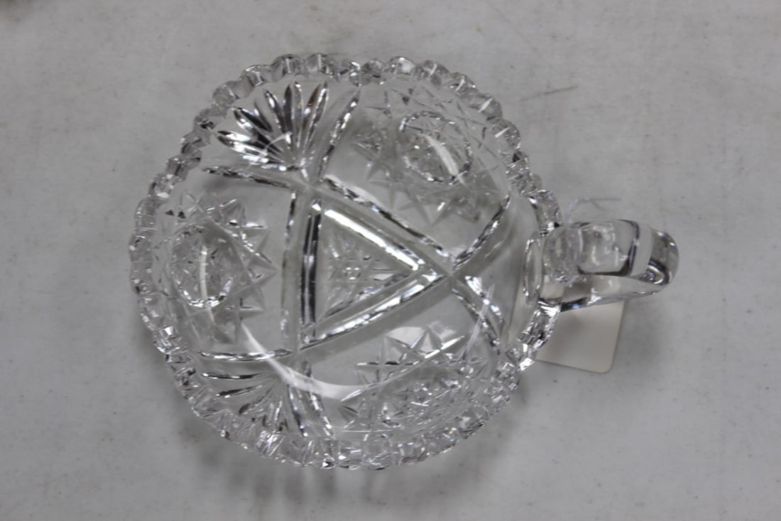 An American Brilliant Period Cut Glass Nappie: Measures At 6 1/4" In Diameter Including Handle
