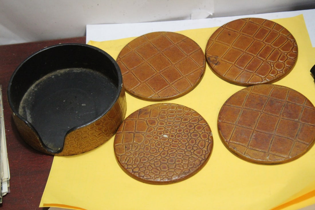Set of 5 Coasters: each measures 4 inches in diameter