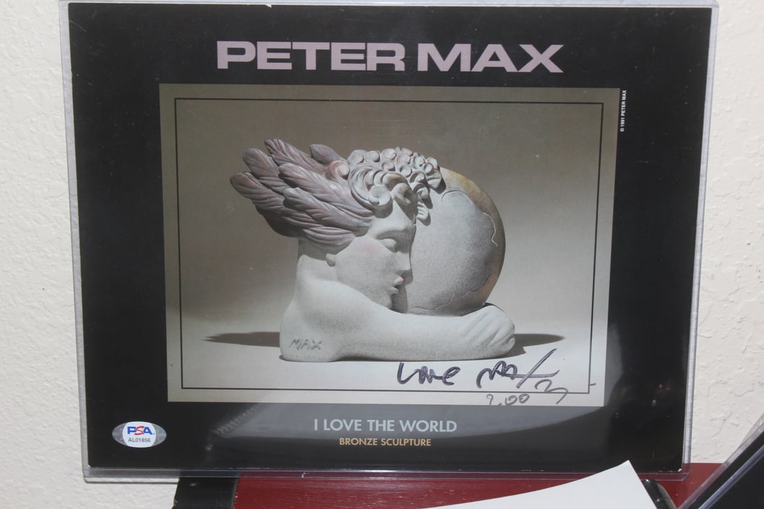 Signed Peter Max Print: or lithograph - dated 2003 - authenticated by PSA - 10 3/4" x 8 3/8