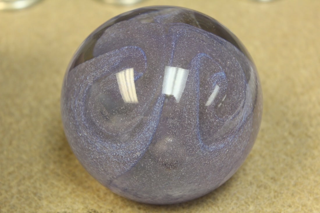 Signed Art Glass Paperweight: signed: Nourot or Michael Nourot - 2 3/4" in diameter