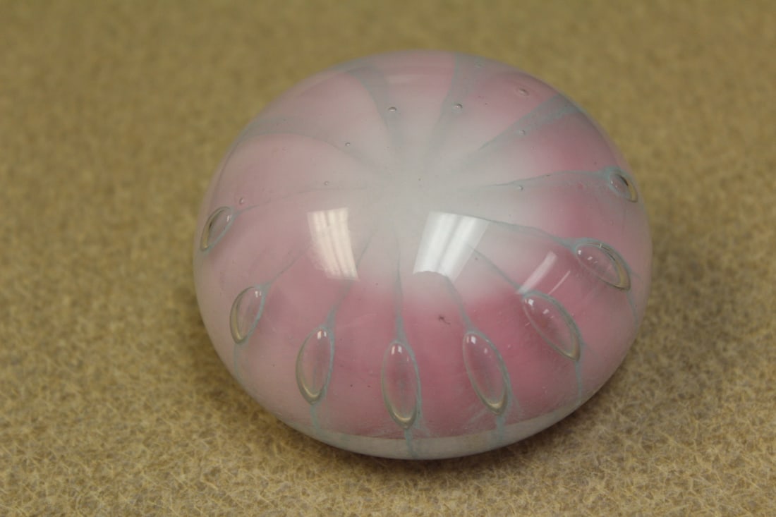 Signed Levay Paperweight: beautiful signed Levay glass works paperweight - 1983 - 3 1/8" in diameter