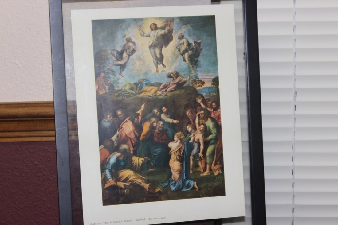 A Framed Print by Raphael: Overall= 15" x 12"