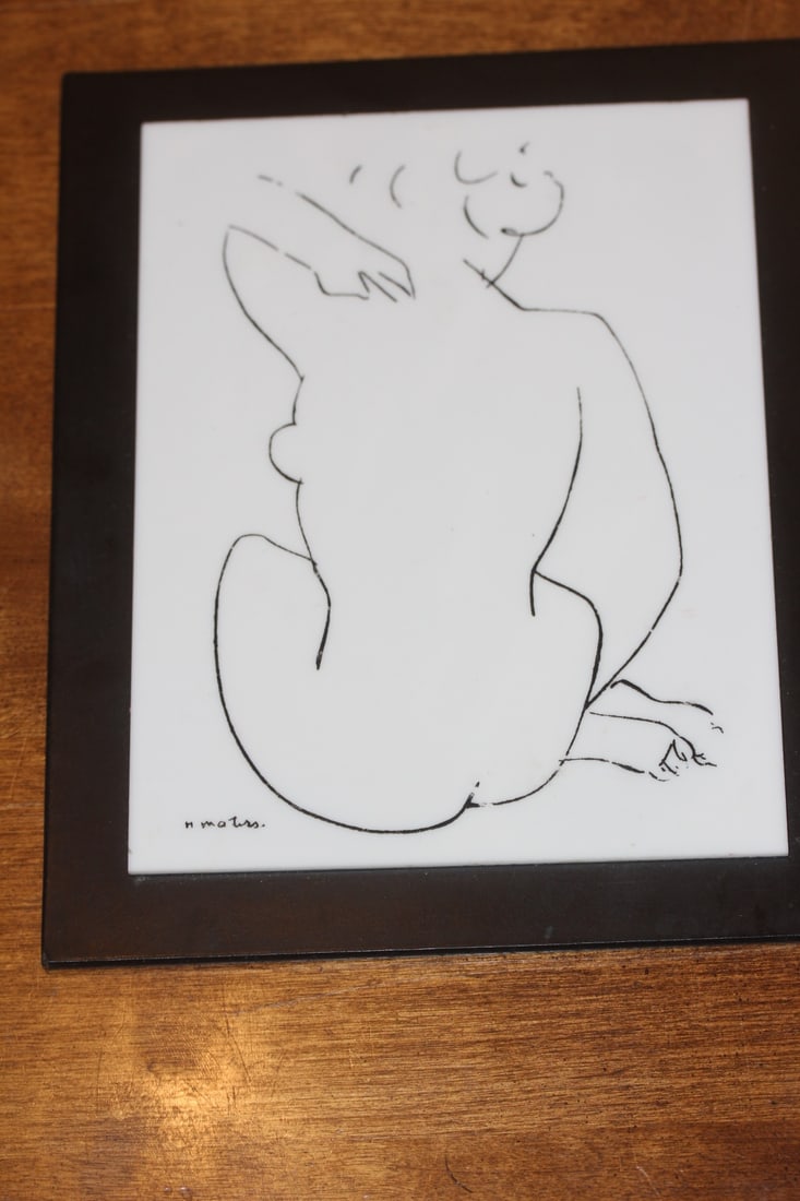 Vintage Lucite Nude: Modern classic series - plated signe Henri Matisse #20 - overall= 10 1/2" x 8 1/2"