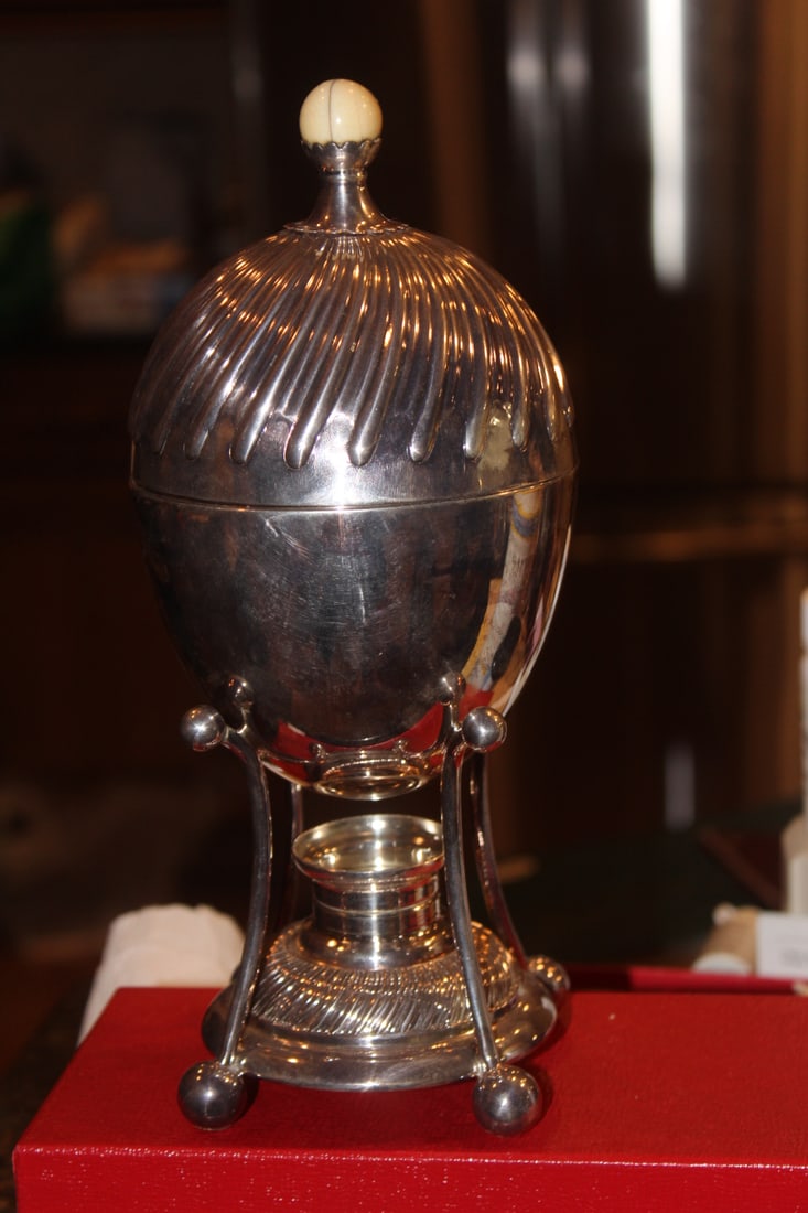 Antique Silverplate Egg Cobbler Warmer: 10" tall