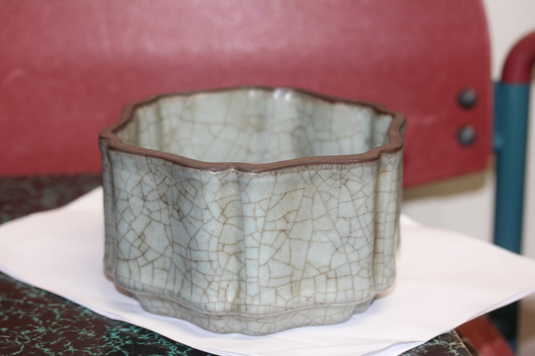 Chinese Celadon Brush Wash: 6 1/2" in diameter - nicely designed