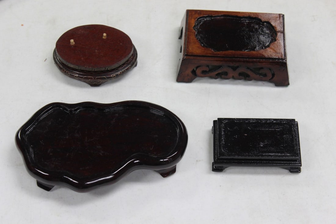 Lot of 4 Unusually Shaped Wood Stands (1 of 8)