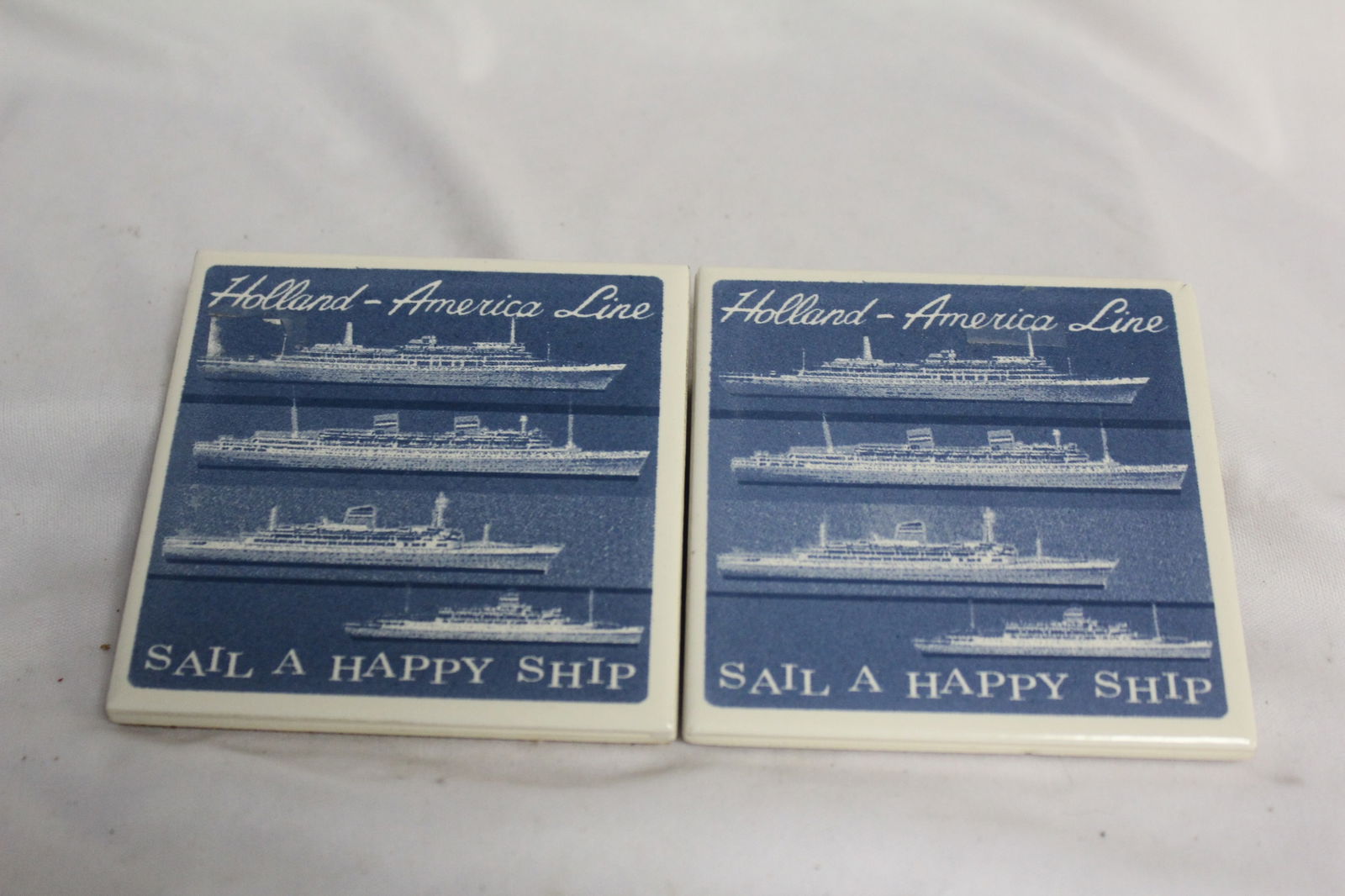 Lot of Two Delft Tile Coasters: 4" square