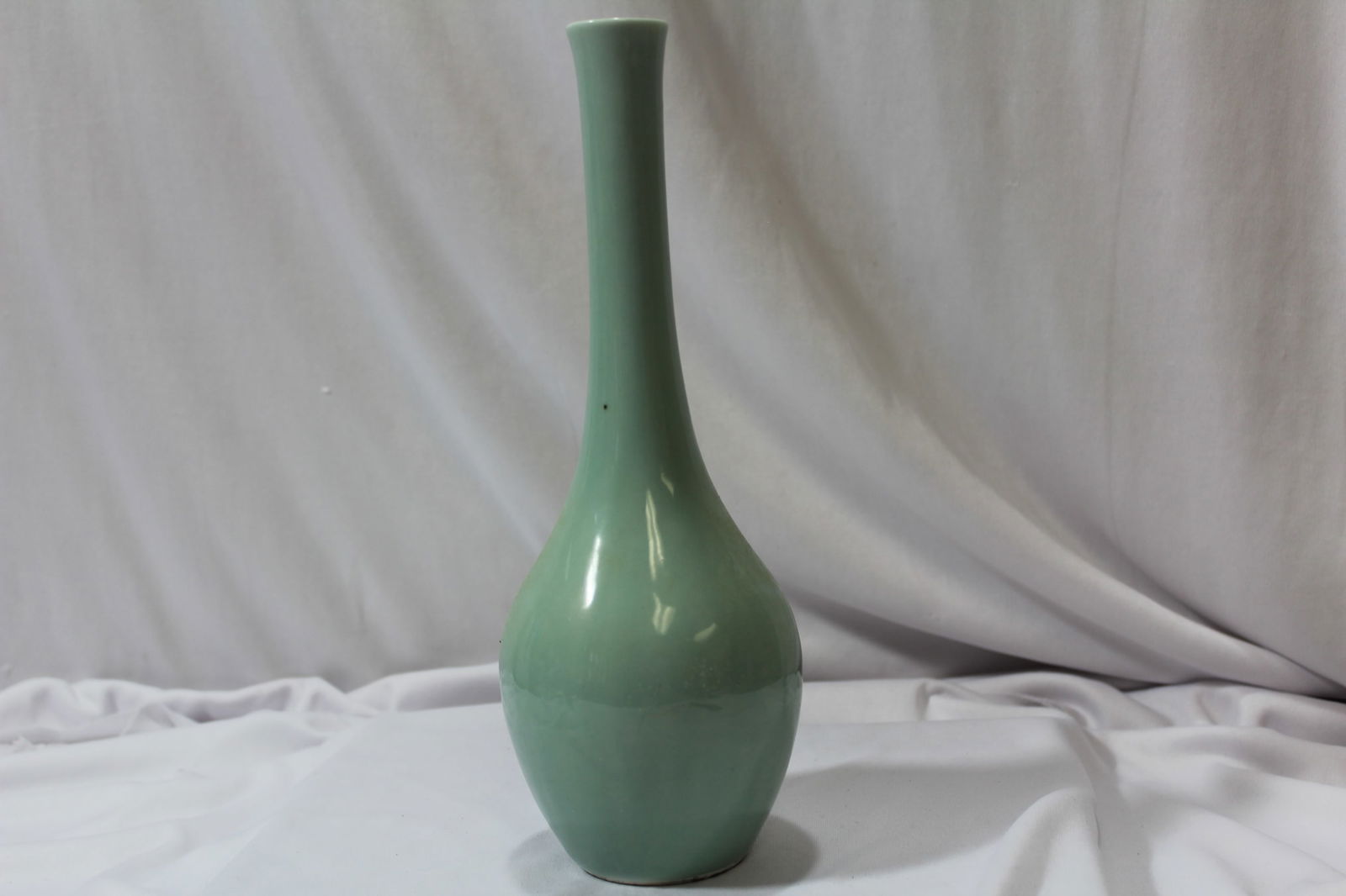 A Japanese Celadon Vase: 10" tall