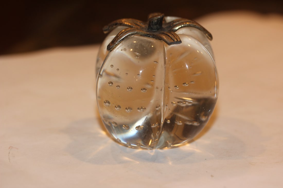 Control Bubble Fruit Paperweight: control bubble art glass fruit form paperweight - 2 3/8" tall