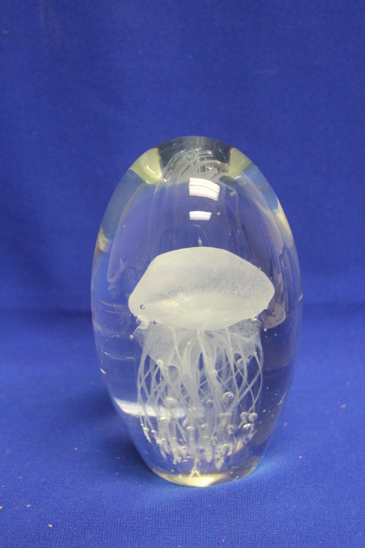 Jelly Fish Style Paperweight: 6 1/2" tall - glows in the dark