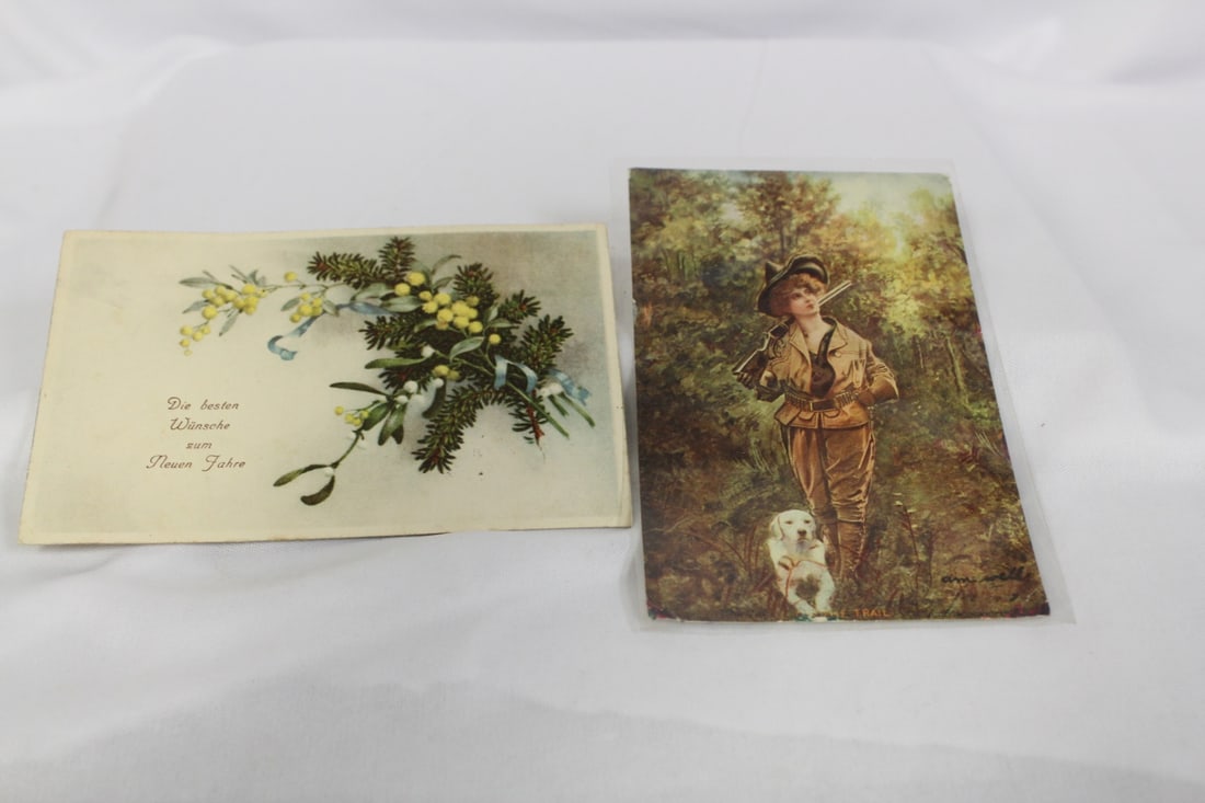 Lot of Two Postcards: one is German