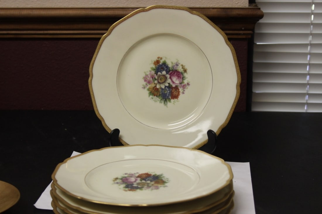 A Set of 5 Black Knight Bavarian Plates: each measures 9 inches in diameter - Hohenberg, Bavaria