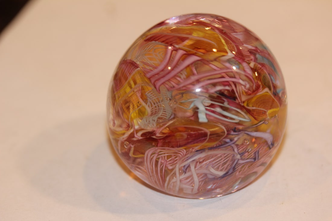 Small Artglass Paperweight: 2" in diameter