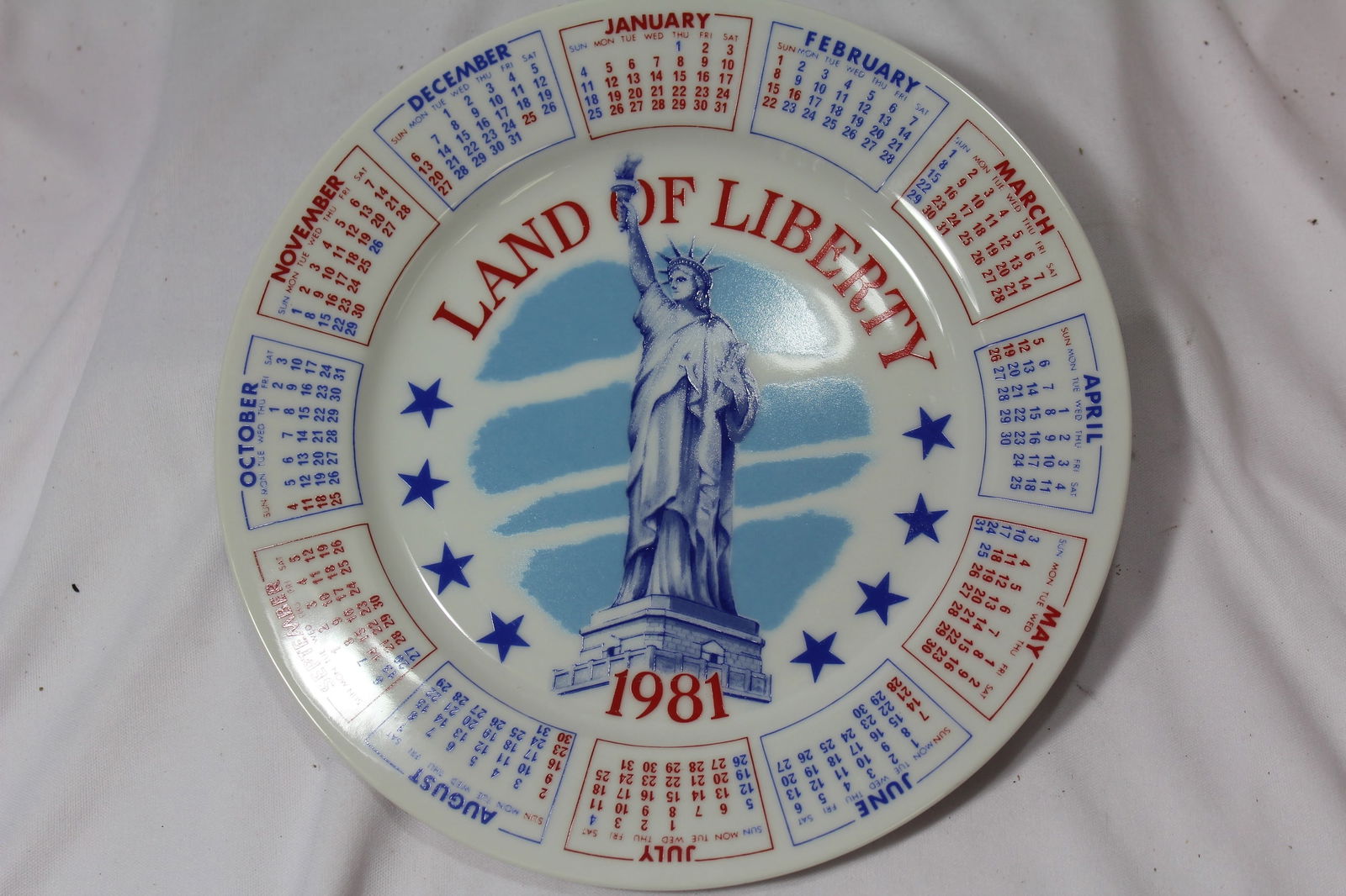 A 1981 Calendar Plate: ceramic - 9 1/8" in diameter