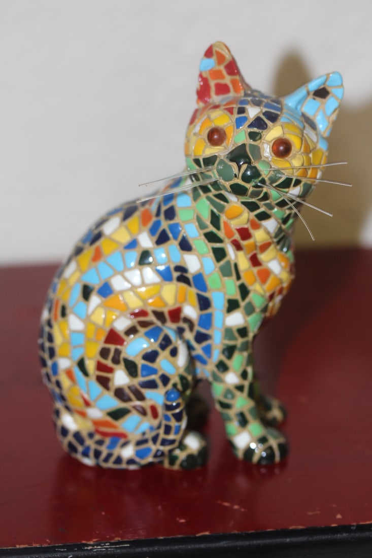 Mosaic Tile Cat: 5 1/2" tall