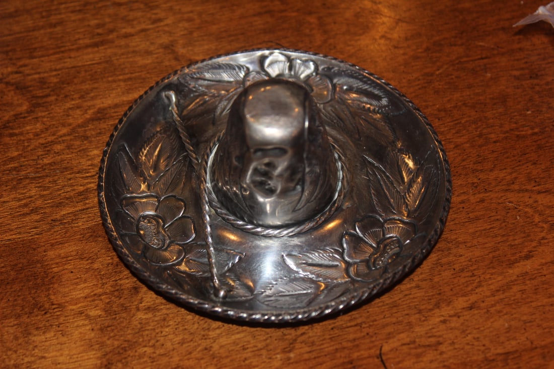 Sterling Silver Hat: 4 1/2" in a diameter - sombrero style - approximately 3 ounces in weight