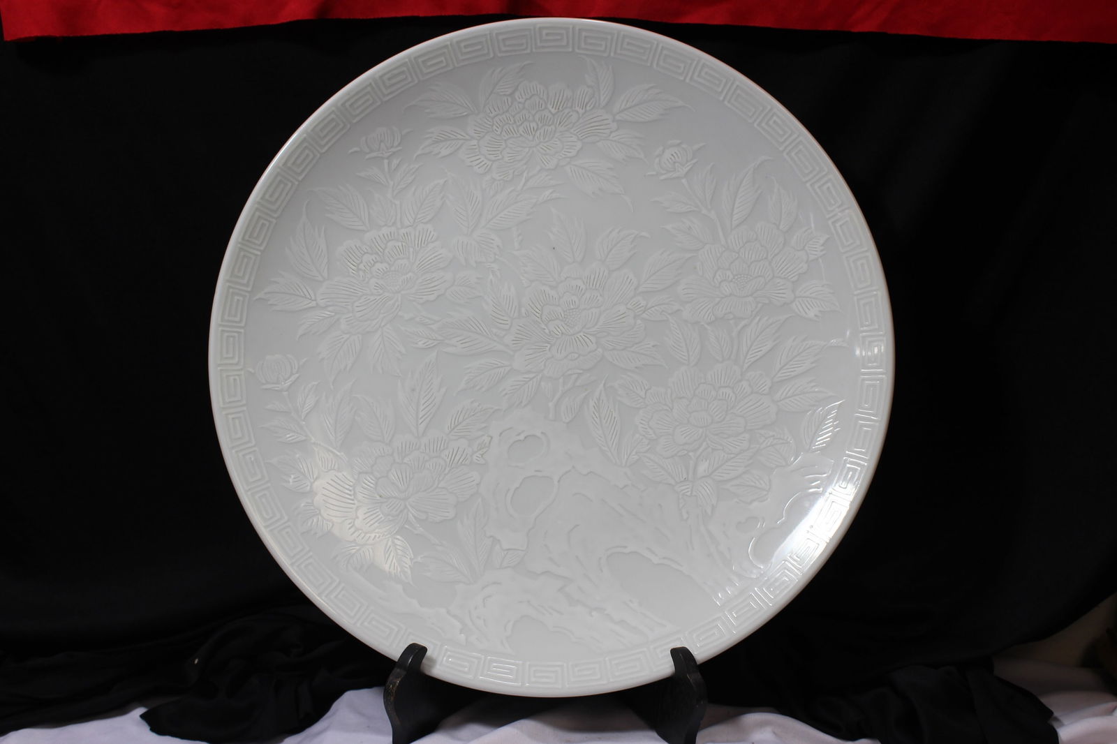 A Japanese Celadon Kutani Charger: signed on the bottom - 16 1/4" in diameter