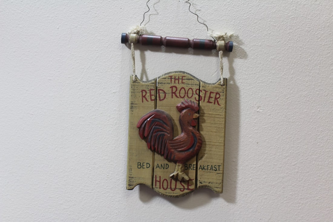The Red Rooster - Hanging Sign: sign only = 9 1/2" tall