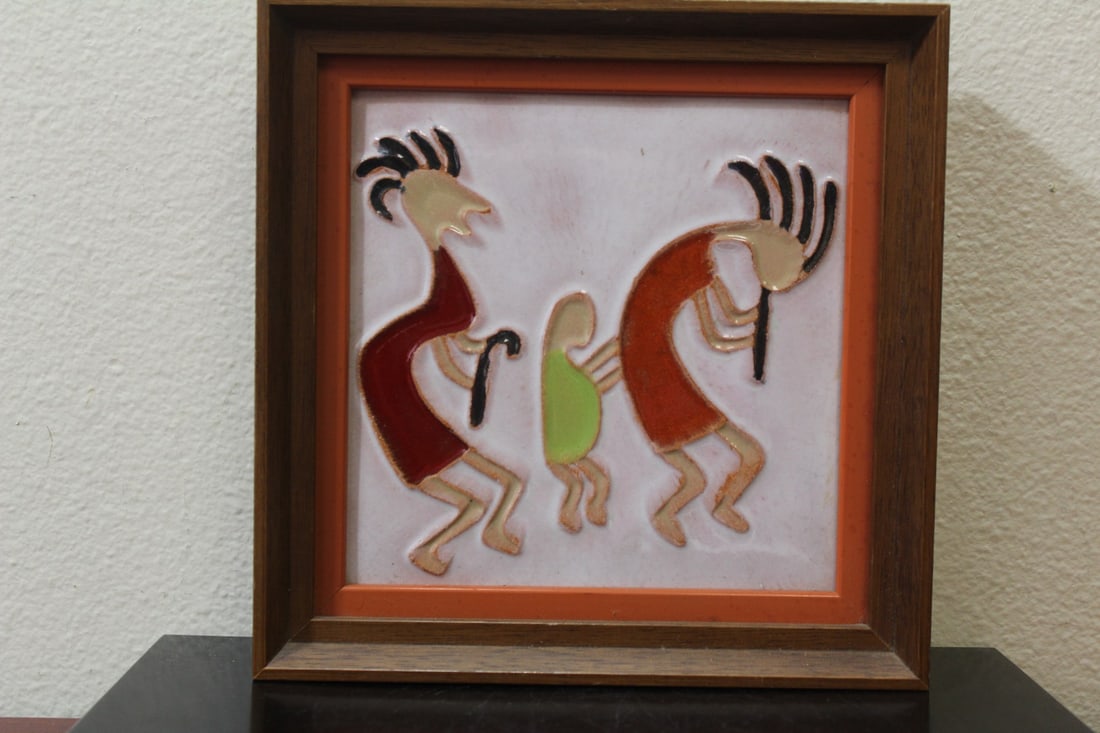 A Framed Tile: 7 5/8" square