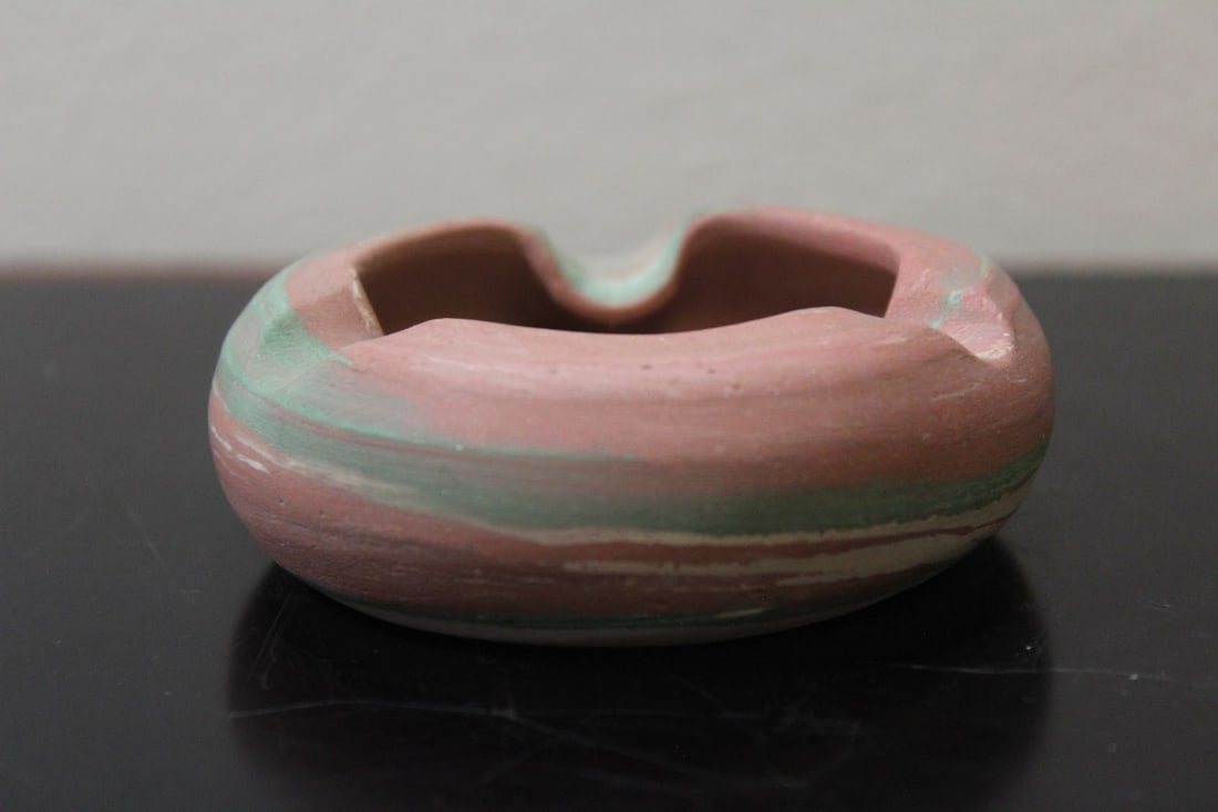 A Native American Type Ashtray: pottery or clay - 3 3/4" across