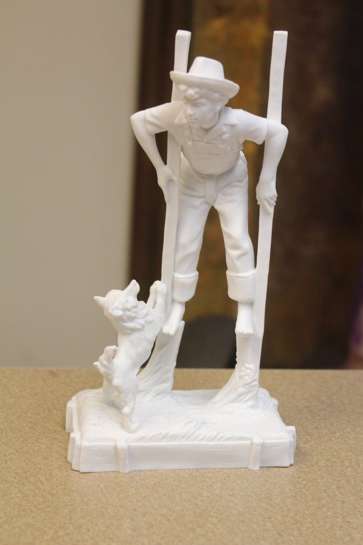 Norman Rockwell Franklin Mint Bisque Figurine: "The Stilt Walker" - 9" tall