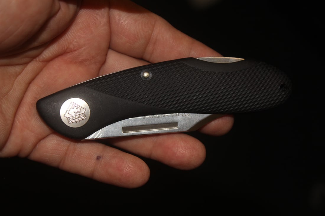 Puma Protec Pocket Knife: with pouch - overall= 4 3/4" long