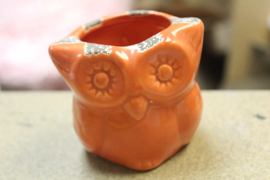 Ceramic Owl Cup: 3" tall