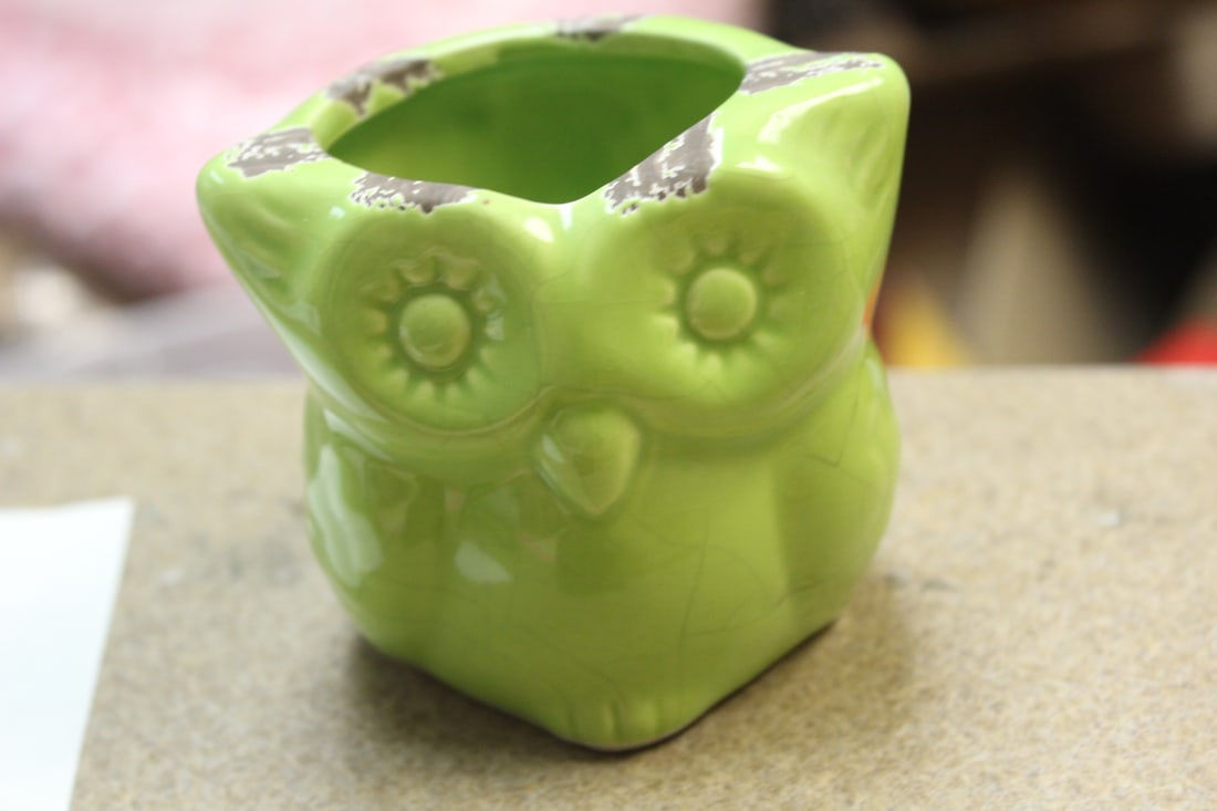 Ceramic Owl Cup: 3" tall