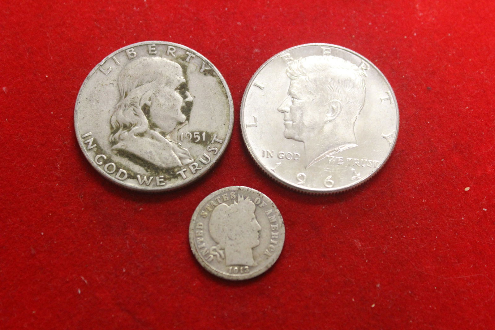 Lot of 3 90% Silver Coins (1 of 2)