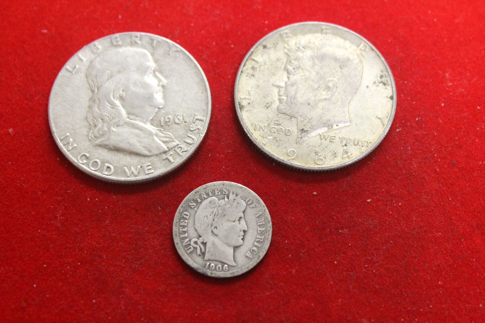 Lot of 3 90% Silver Coins (1 of 2)