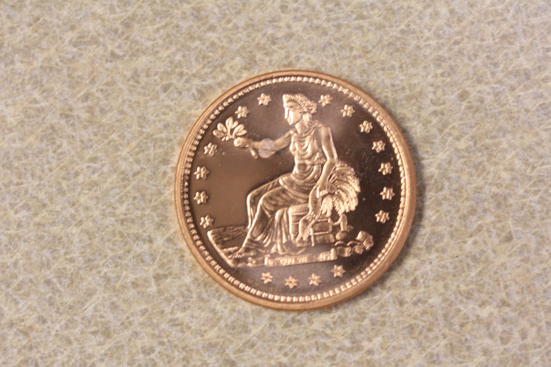 One Ounce Copper Round: as shown