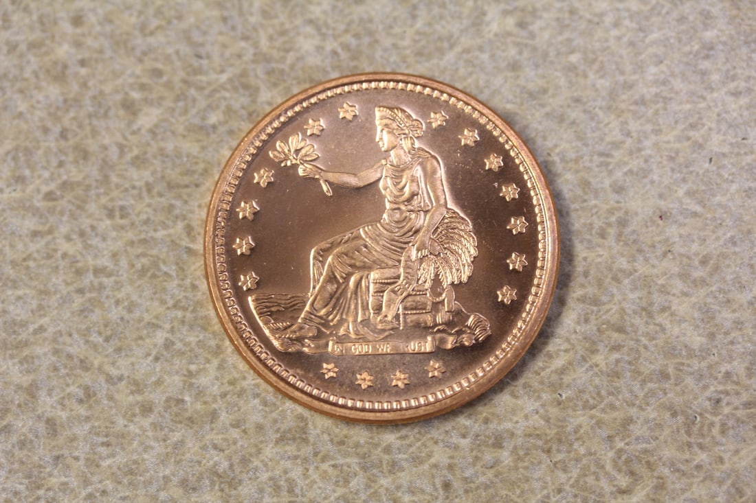 One Ounce Copper Round: as shown