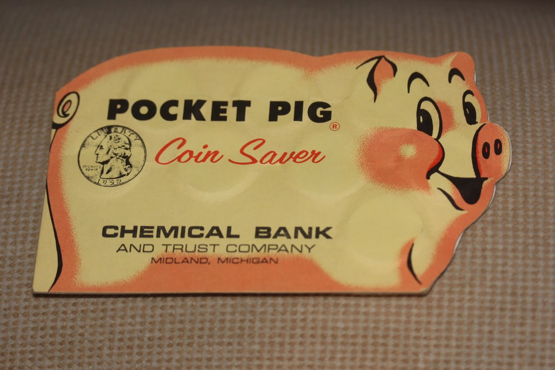 Pocket Pig Coin Saver: with 3 silver quarters