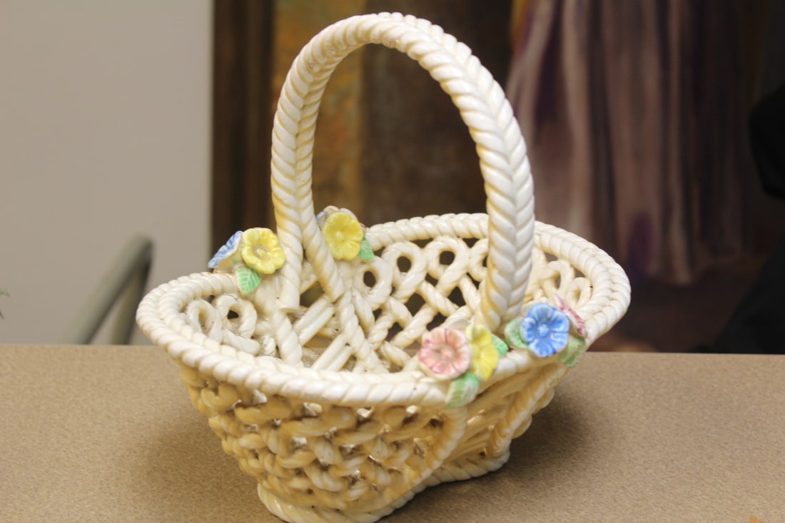 Ceramic Basket: 9 5/8" wide