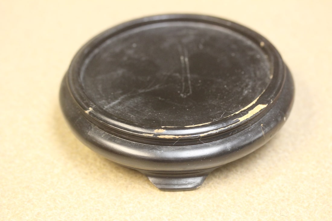 Vintage Chinese Wooden Vase Stand: inside diameter= 3 3/8"