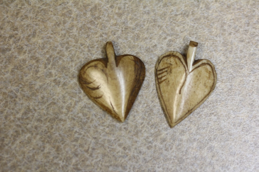Pair of Some Sort of Marine Tooth or Bone Pendant: as shown