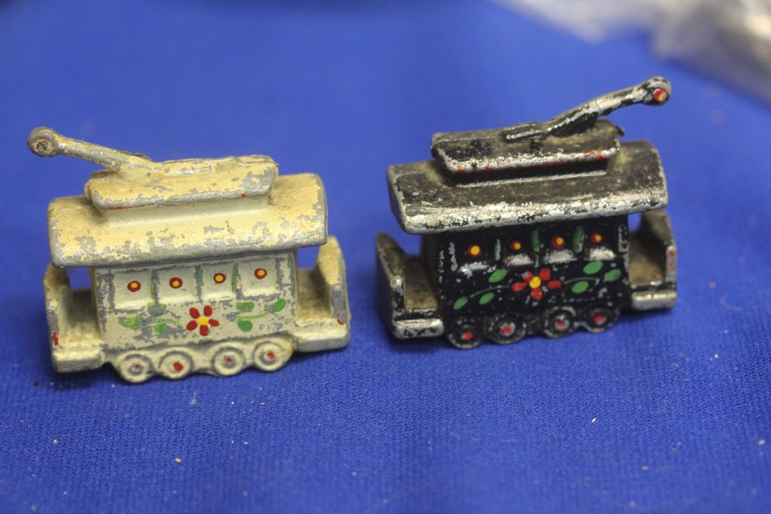 Pair of Cast Iron Salt and Pepper Shakers: 2" across