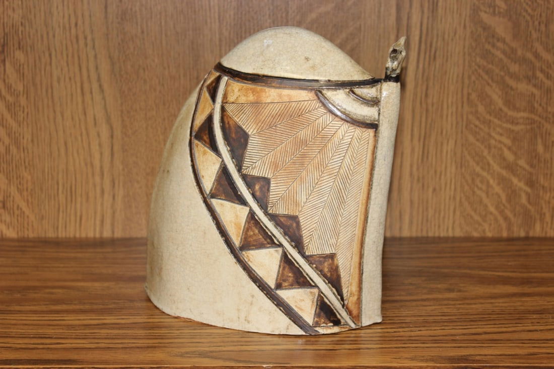 A Ceramic Ornament of a Turkey: Some sort of a pocket? - 9 inches tall